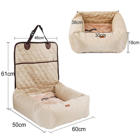 Image of 2 In 1 Pet Dog Carrier Folding Car Seat Pad Thickened Multi-purpose Pet Bed Dog Car Mattress Pets Supplies