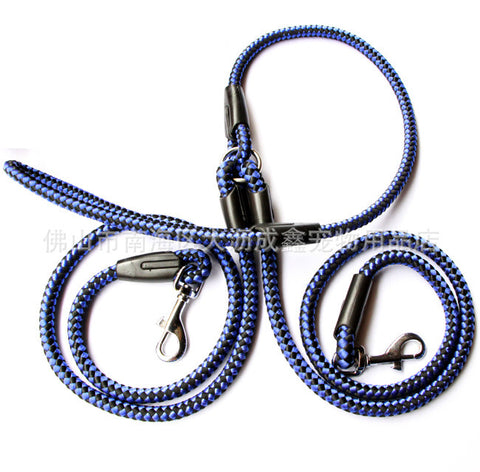 Image of Double-Ended Traction Rope For Walking The Dog Hand-Double-Ended Traction Rope One Plus Two Leash Collar Pet Supplies Dog Collar