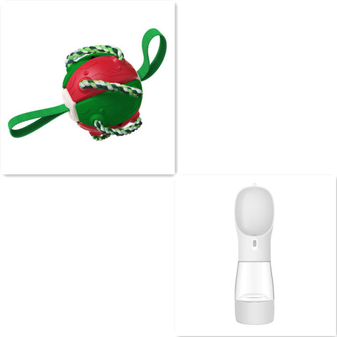 Image of Interactive Dog Football Soccer Ball With Tabs Inflated Training Toy Outdoor Border Collie Balls Pet Products
