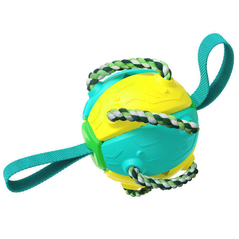 Image of Interactive Dog Football Soccer Ball With Tabs Inflated Training Toy Outdoor Border Collie Balls Pet Products