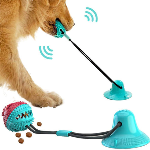 Image of Dog Toys Silicon Suction Cup Tug Interactive Dog Ball Toy For Pet Chew Bite Tooth Cleaning Toothbrush Feeding Pet Supplies