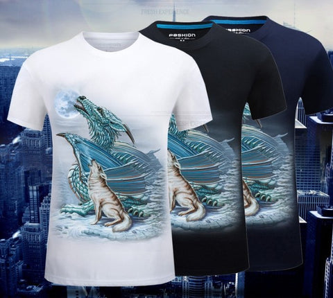 Image of 2020 men's spring t-shirt 3D men's print European and American short-sleeved T-shirt HD digital printing short sleeve - Alexecom.com