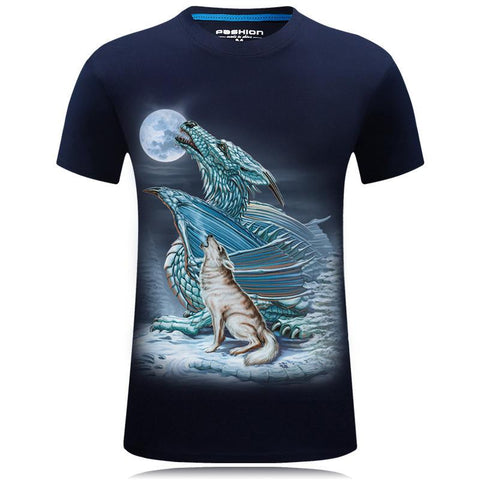 Image of 2020 men's spring t-shirt 3D men's print European and American short-sleeved T-shirt HD digital printing short sleeve - Alexecom.com