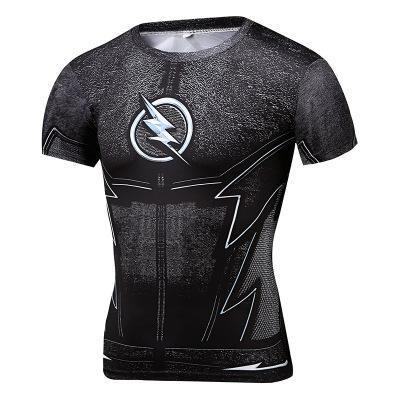 Image of 2020 new men's short sleeved T-shirts outdoor sports leisure lightning printing 3D T-shirt round collar fast dry tights - Alexecom.com