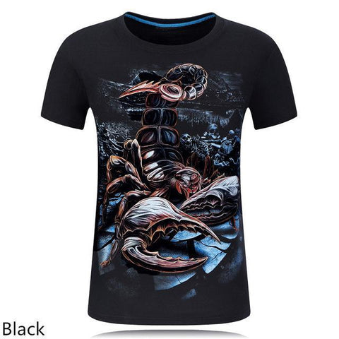 Image of 3D personalized animal print casual large size short-sleeved T-shirt male - Alexecom.com