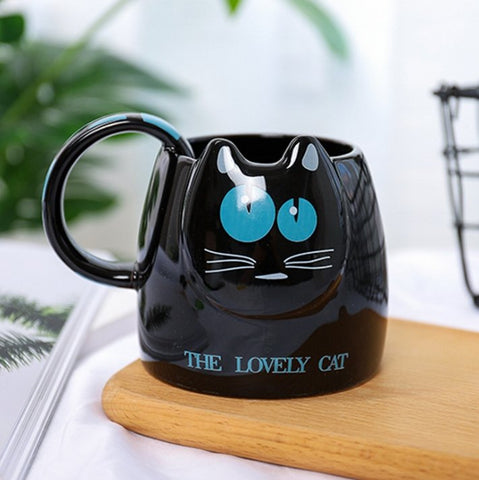 Image of 400ml Korean cute cat head cups, ceramic cups for close friends, school office cups Coffee Mug Cup Teapot tea set Glasses - Alexecom.com