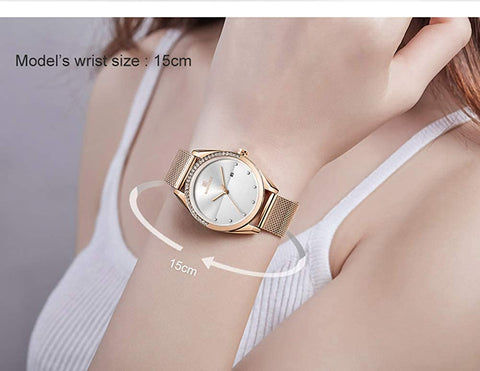 Image of Analog Stainless Steel Watches for Women with Diamond