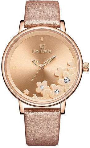 Image of Analog Luxury Genuine Leather Watches for Women with Diamond Waterproof