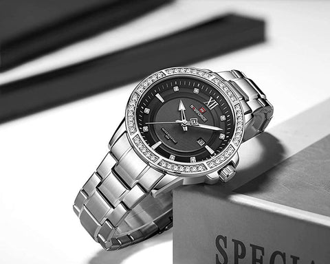 Image of Men's Classic Diamond Watches Stainless Steel Waterproof