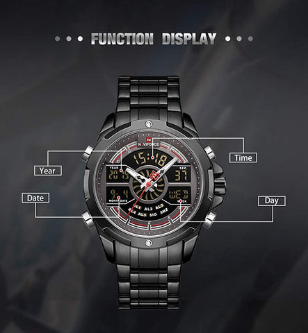Image of Men's Waterproof Analog Digital Watches with LED Backlight