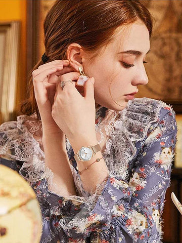 Image of Analog Stainless Steel Watches for Women with Diamond