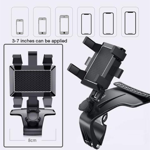 Image of Multifunction Car Dashboard Mobile Phone Holder Adjustable 360 Degrees Rotation