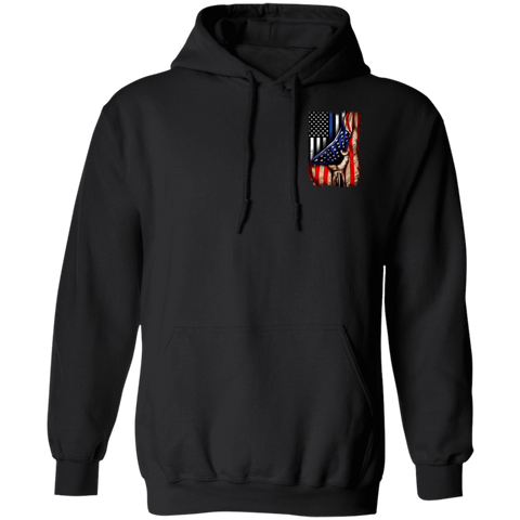 Image of Police flag inside American flag Pullover Hoodie