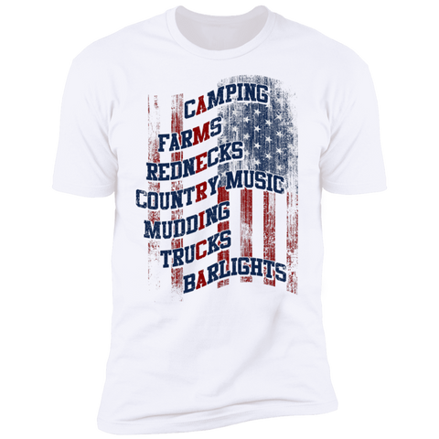 Image of American Typography Flag Premium Short Sleeve T-Shirt