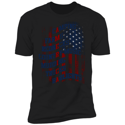 Image of American Typography Flag Premium Short Sleeve T-Shirt