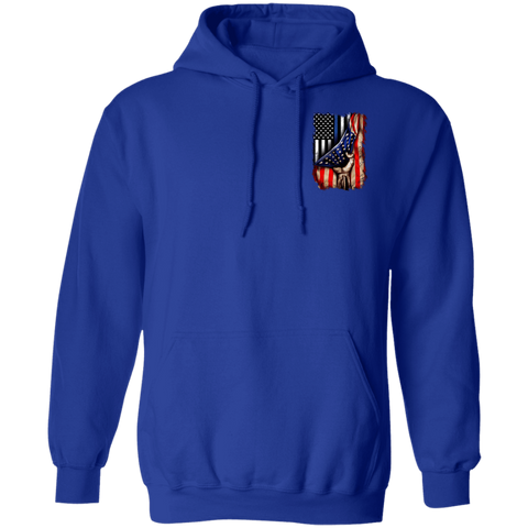Image of Police flag inside American flag Pullover Hoodie
