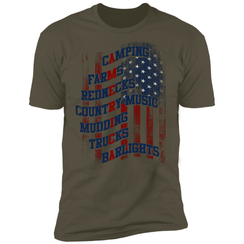 Image of American Typography Flag Premium Short Sleeve T-Shirt