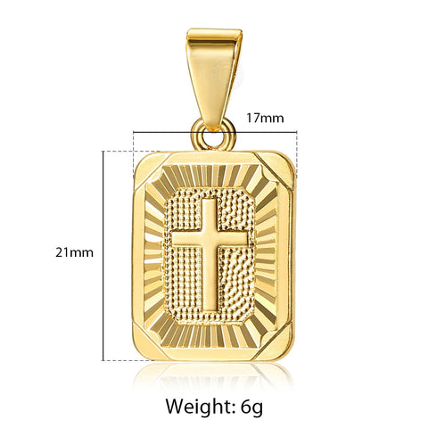 Image of 2020 New Gold Color Pendant Necklace for Women Men Jesus Cross Queen Elizabeth Portrait Charm Fashion Jewelry Accessories GPM01