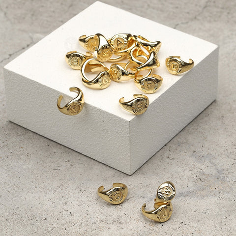 Image of Unique Design 26 Letter Signet Ring for Women Chunky Gold Color Initial Open Finger Rings Female Jewelry Gift Dropshipping GR67A