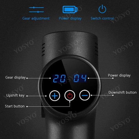 Image of EMS Massage Gun Rechargeable Muscle Stimulator Deep Tissue Professional Massager Neck Body Relaxation Slimming Pain Relief