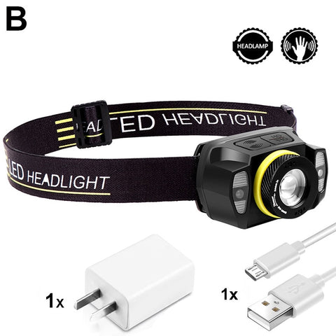 Image of EZK20 5 Modes XPG LED Red Light Headlamp Built-in Battery Headlamp Rotate Zoom USB Sensor Headlight for Running