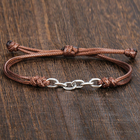 Image of Fashion Cable Curb Link Chain Leather Stainless Steel Bracelet for Womens Mens Adjustable Casual Bracelet US stock DLB01