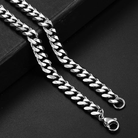 Image of Cuban Link Chain 3 To 11MM Choker Anti Allergy Stainless Steel Necklace for Women Girls Minimalist Jewelry 16inch Dropshipping