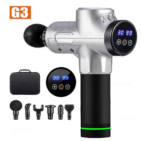 Image of EMS Massage Gun Rechargeable Muscle Stimulator Deep Tissue Professional Massager Neck Body Relaxation Slimming Pain Relief