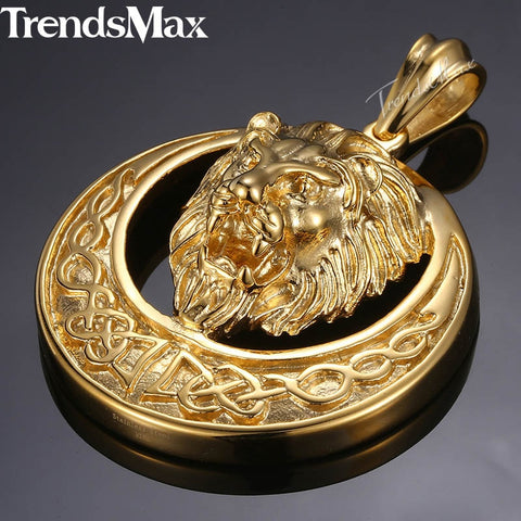 Image of Dropshipping 2018 Lion Pendant Necklace For Men Gold Black Silver color Stainless Steel Chain Necklace Men Hip Hop Jewelry HP97
