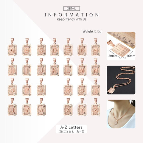 Image of Trendsmax Initial letter Pendant Necklace a b c Charm Gold Capital Letter necklace for Women girl Alphabet Jewelry GPM05A