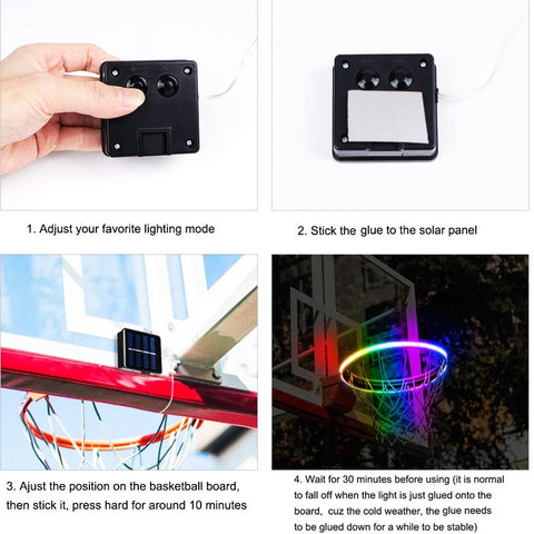 Image of EZK20 LED Basketball Hoop Solar Lights LED Strip Lamp Perfect for Night Outdoors Training