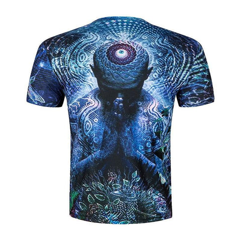 Image of Blue prayer 3D short short sleeves T shirt men's t shirt - Alexecom.com