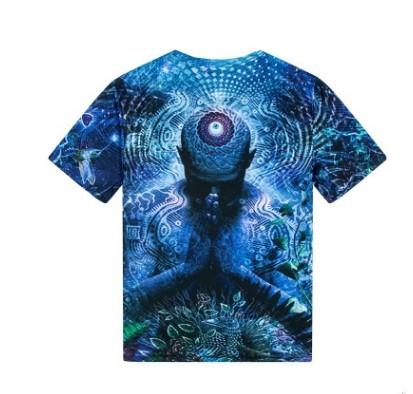 Image of Blue prayer 3D short short sleeves T shirt men's t shirt - Alexecom.com