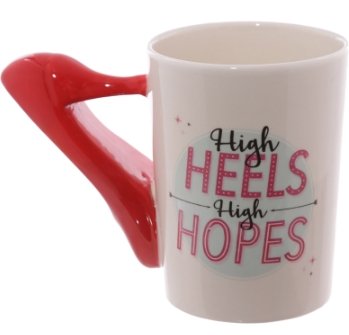 Image of Cute Makeup Tools Mug Creative Boots High Heels Hair Dryer Scepter Handle Ceramic Mug - Alexecom.com