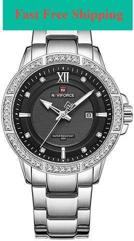 Image of Men's Classic Diamond Watches Stainless Steel Waterproof