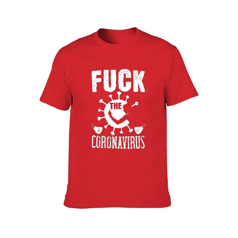Image of Double Side Printed F Corona T-Shirt for Men, Adult Cotton Short Sleeve Tee - Alexecom.com