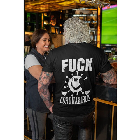 Image of Double Side Printed F Corona T-Shirt for Men, Adult Cotton Short Sleeve Tee - Alexecom.com