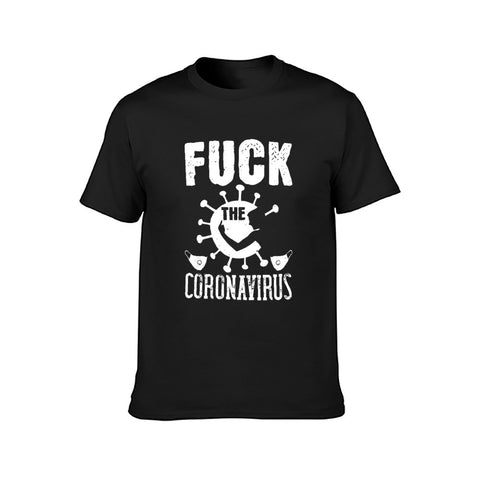 Image of Double Side Printed F Corona T-Shirt for Men, Adult Cotton Short Sleeve Tee - Alexecom.com