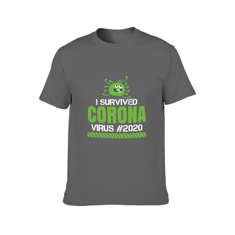 Image of Double Sided Corona Survive T-Shirt for Men, Adult Cotton Short Sleeve Tee - Alexecom.com