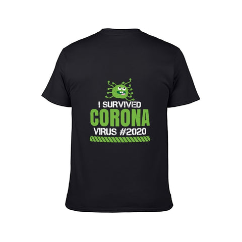 Image of Double Sided Corona Survive T-Shirt for Men, Adult Cotton Short Sleeve Tee - Alexecom.com