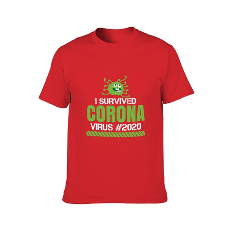 Image of Double Sided Corona Survive T-Shirt for Men, Adult Cotton Short Sleeve Tee - Alexecom.com
