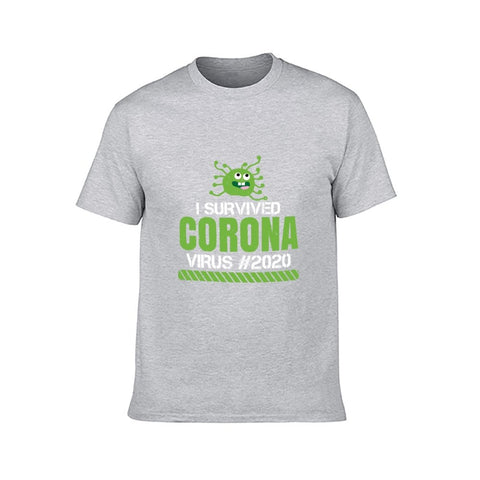 Image of Double Sided Corona Survive T-Shirt for Men, Adult Cotton Short Sleeve Tee - Alexecom.com