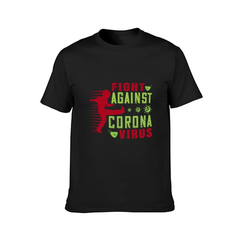 Image of Double Sided Fight Against Corona T-Shirt for Men, Adult Cotton Short Sleeve Tee - Alexecom.com