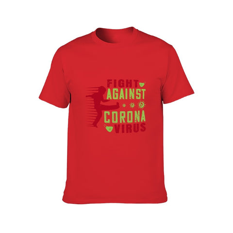 Image of Double Sided Fight Against Corona T-Shirt for Men, Adult Cotton Short Sleeve Tee - Alexecom.com