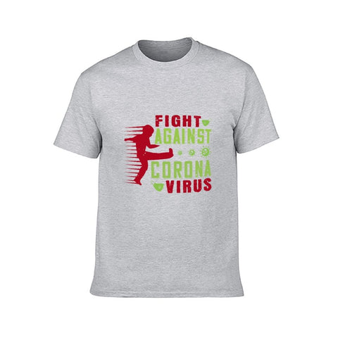 Image of Double Sided Fight Against Corona T-Shirt for Men, Adult Cotton Short Sleeve Tee - Alexecom.com