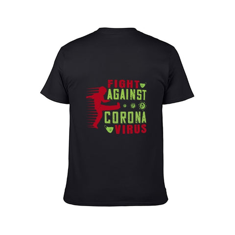 Image of Double Sided Fight Against Corona T-Shirt for Men, Adult Cotton Short Sleeve Tee - Alexecom.com