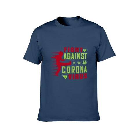 Image of Double Sided Fight Against Corona T-Shirt for Men, Adult Cotton Short Sleeve Tee - Alexecom.com