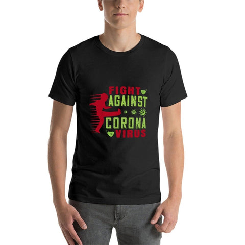 Image of Double Sided Fight Against Corona T-Shirt for Men, Adult Cotton Short Sleeve Tee - Alexecom.com