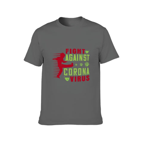 Image of Double Sided Fight Against Corona T-Shirt for Men, Adult Cotton Short Sleeve Tee - Alexecom.com