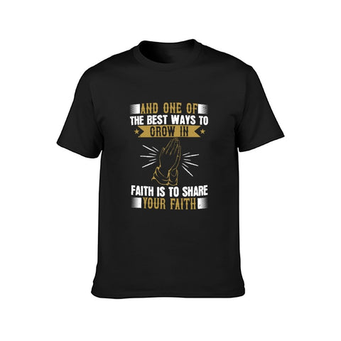 Image of Double Sided Grow in Faith T-Shirt for Men, Adult Cotton Short Sleeve Tee - Alexecom.com
